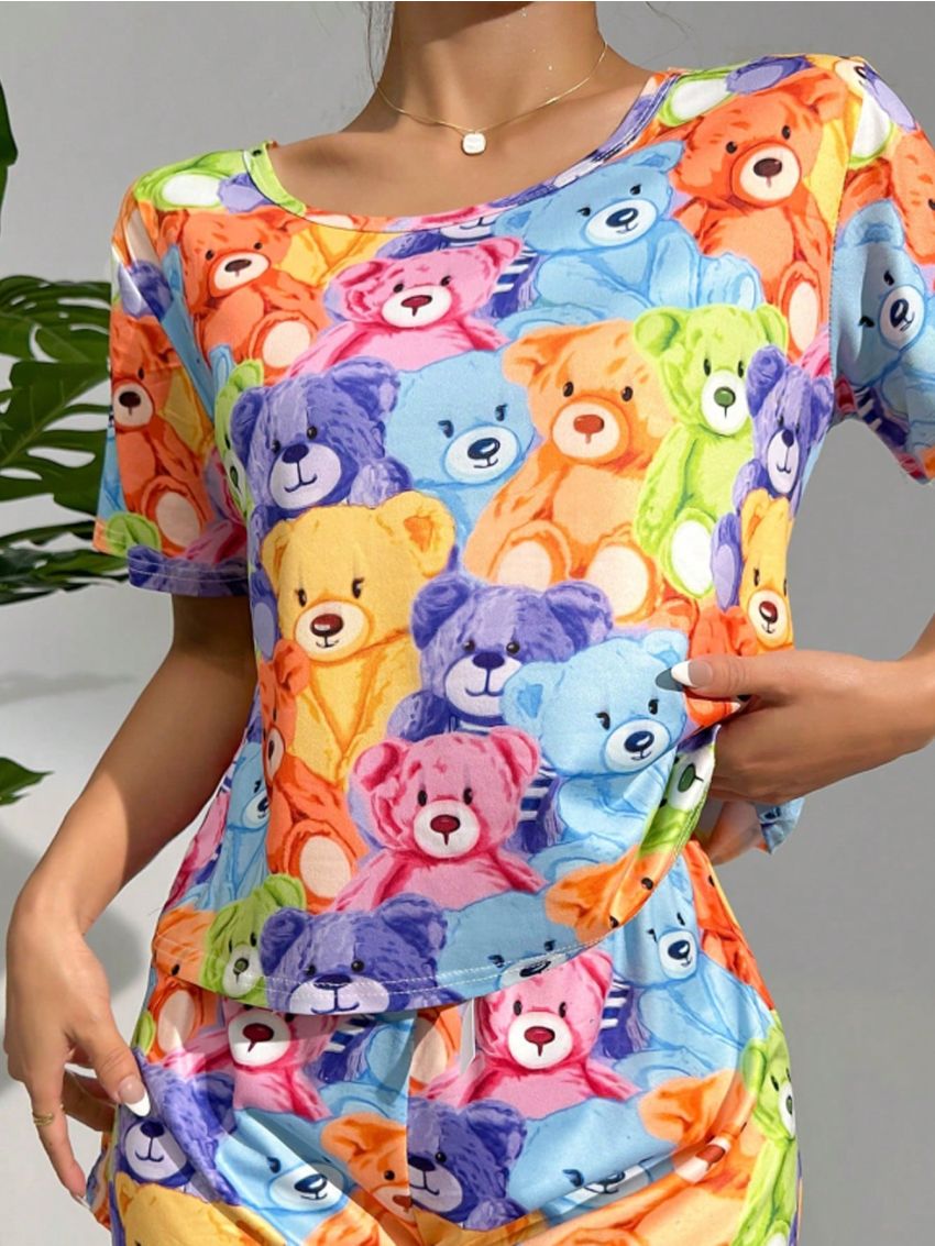 Cartoon Graphic Lettuce Trim Sleep Tee