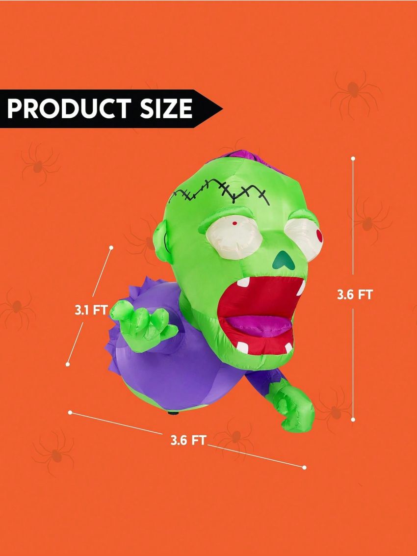 Joiedomi 3.6 FT Halloween Inflatable Zombie Broke Out from Window with Built-in LEDs, Halloween Blow Up Green Zombie for Window Decoration, Halloween Outdoor Yard Garden Lawn Holiday Party Decor