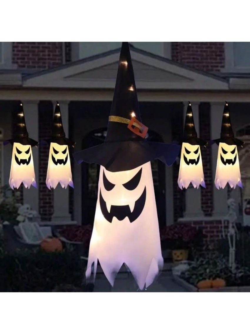 1pc Standard Witch Ghost String Lights, Halloween Decoration Led Colored Lights, Halloween Ghost Festival Dress Up, Halloween Decorations Colored Flashing Lights With Stars, Witch And Ghost Light String For Halloween Decoration