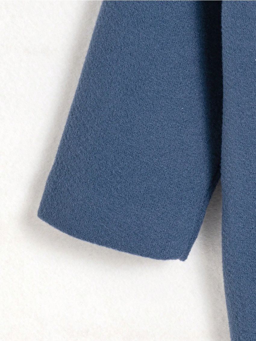 SHEIN Boys (Small) Contrast Color Hooded Woolen Jacket