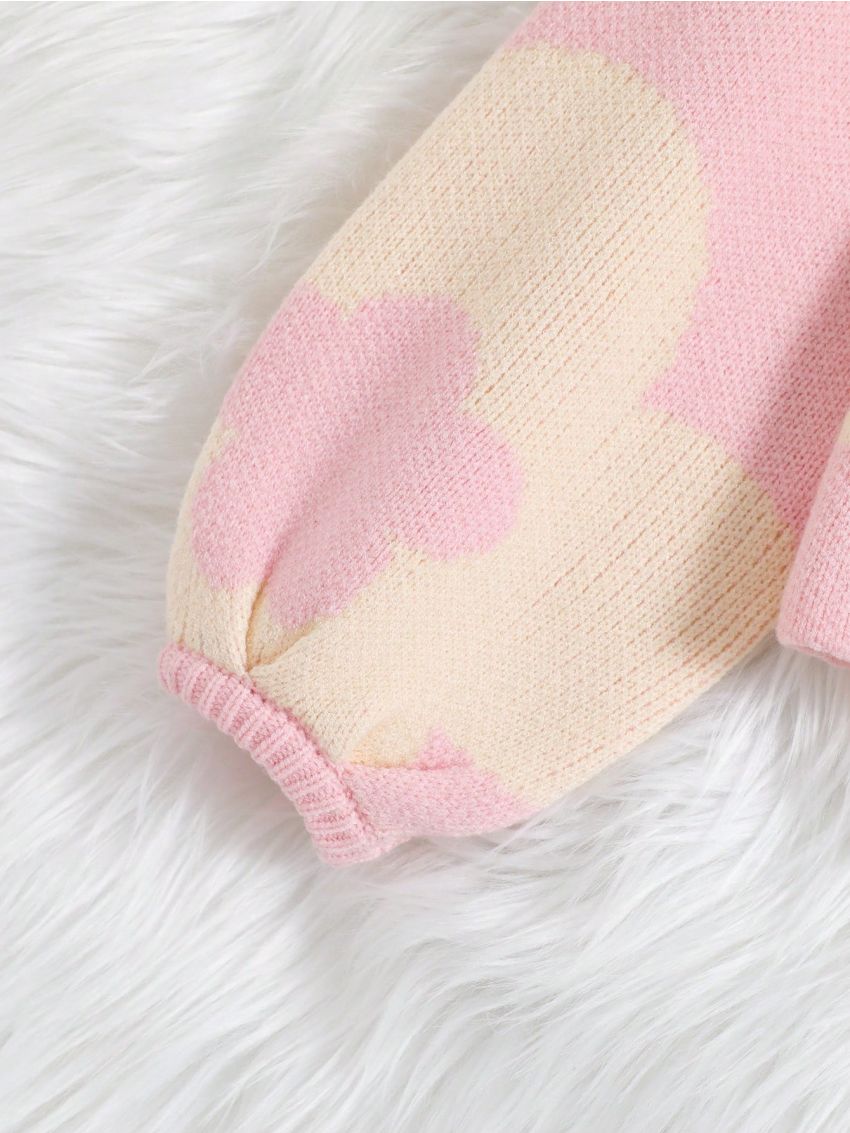 Tween Girl Checker Pattern Drop Shoulder Cardigan