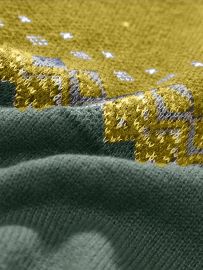 Manfinity Men'S Color Block Geometric Pattern Raglan Sleeve Sweater