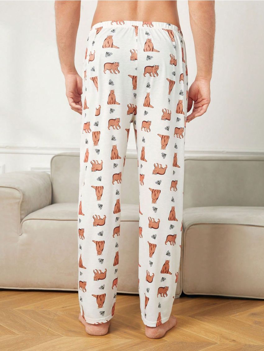Men'S Cartoon & Letter Print Lounge Pants