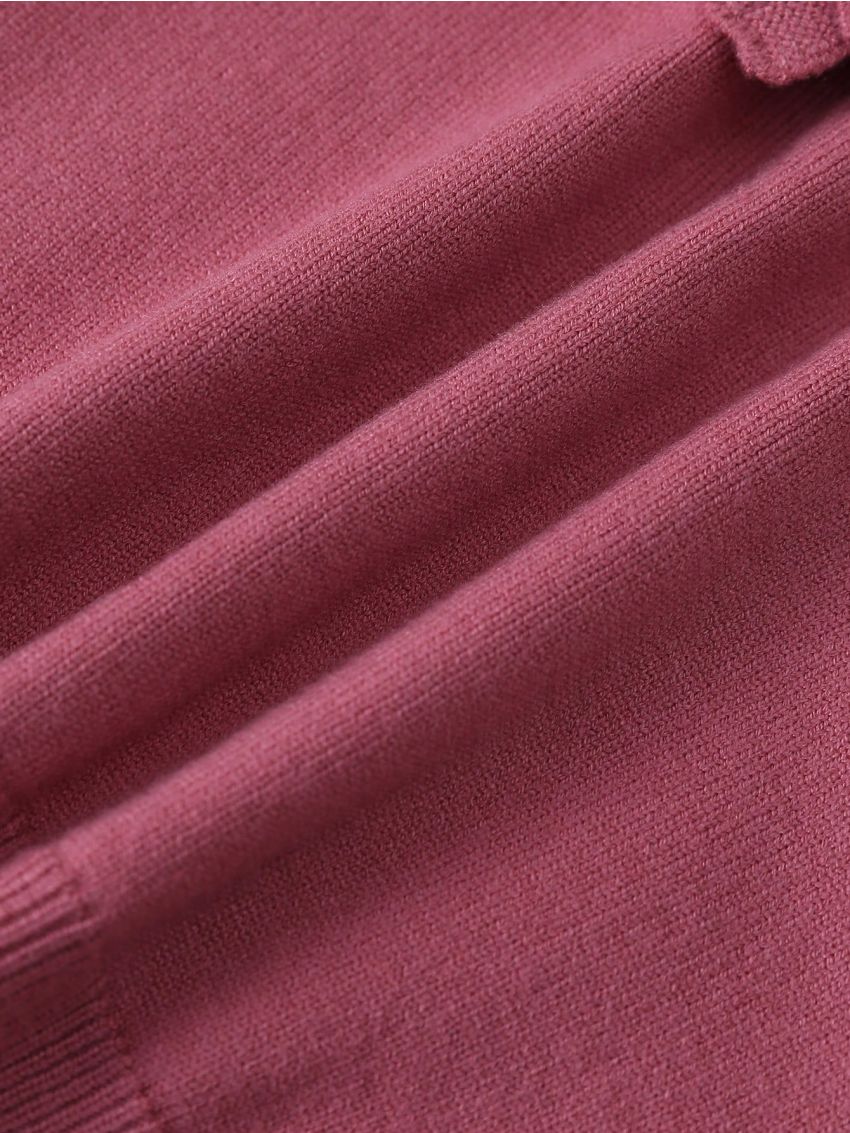 Baby Girls' Knitted Sweater With Ruffled Collar