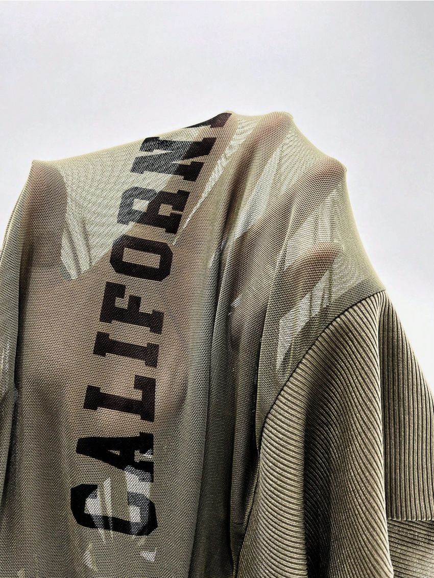 Letter Graphic Crop Mesh Top Without Bra