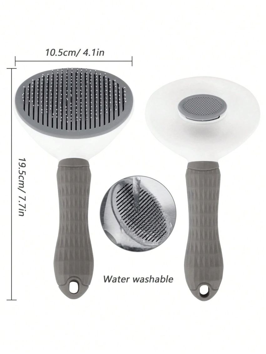 1pc Cat Comb Brush, Dog Deshedding Tool Shedding Hair Remover, Stainless Steel Rounded Tips, Safe For Skin