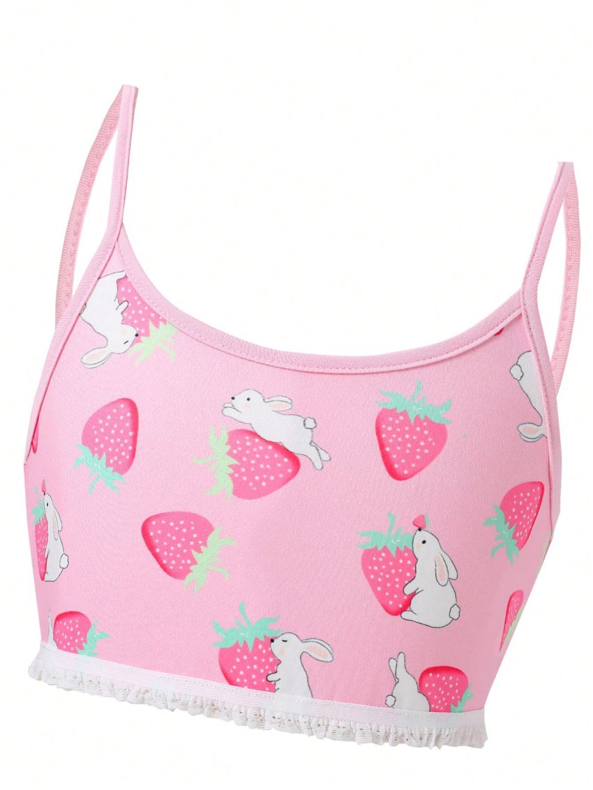 Tween Girls' Rabbit & Strawberry Pattern Underwear Set