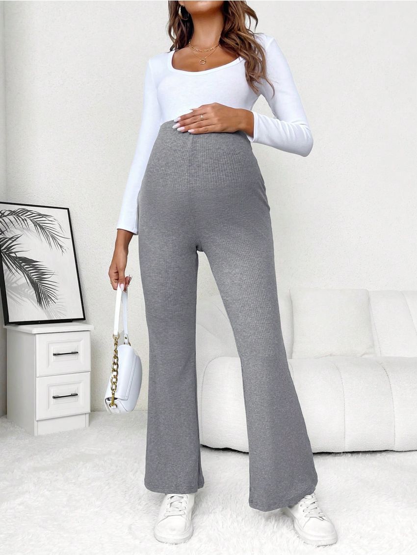 SHEIN Maternity Adjustable Waist Flare Leg Pants