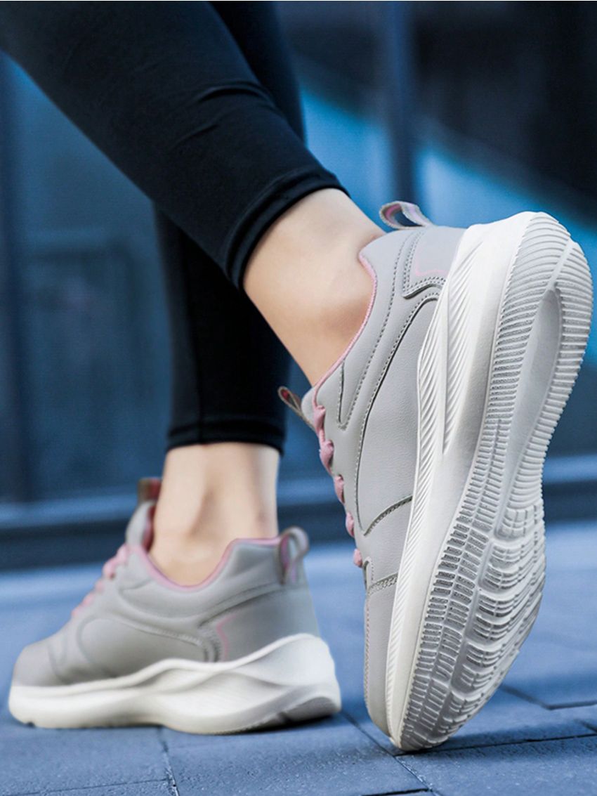 Spring & Autumn Fashionable Casual Pu Leather Women's Shoes, Plus Size Running Shoes