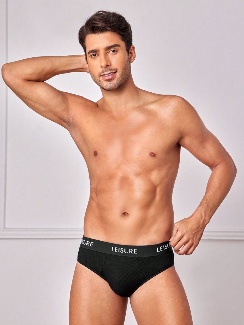 SHEIN Leisure Men's Letter Printed Triangle Briefs