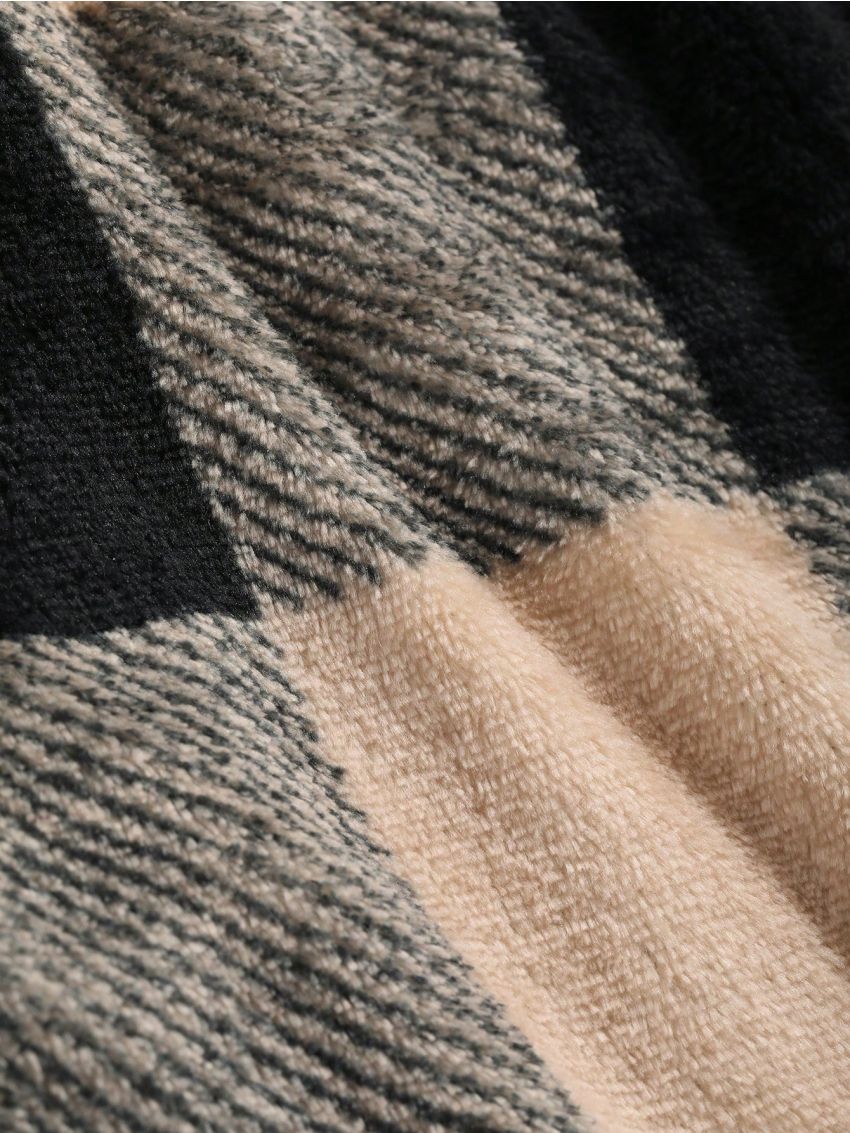 DAZY Plaid Furry Straight Pants For Pajamas