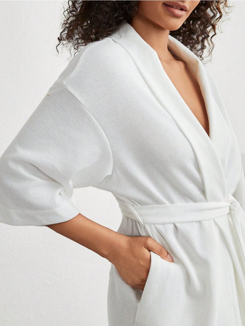 SHEIN Leisure Women's High Split Home Clothes Bathrobe