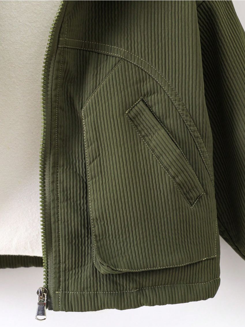 Boys' 3d Pockets Hooded Zipper Jacket