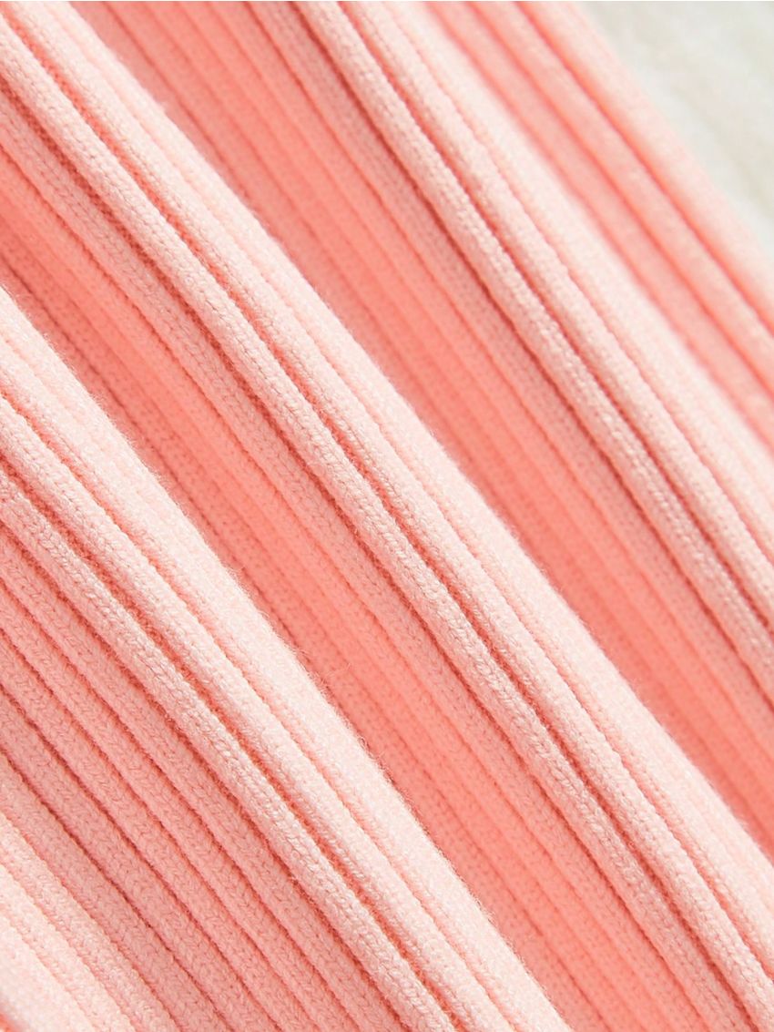 Baby Girls' Solid Color Ruffle Edge Half-high Collar Sweater