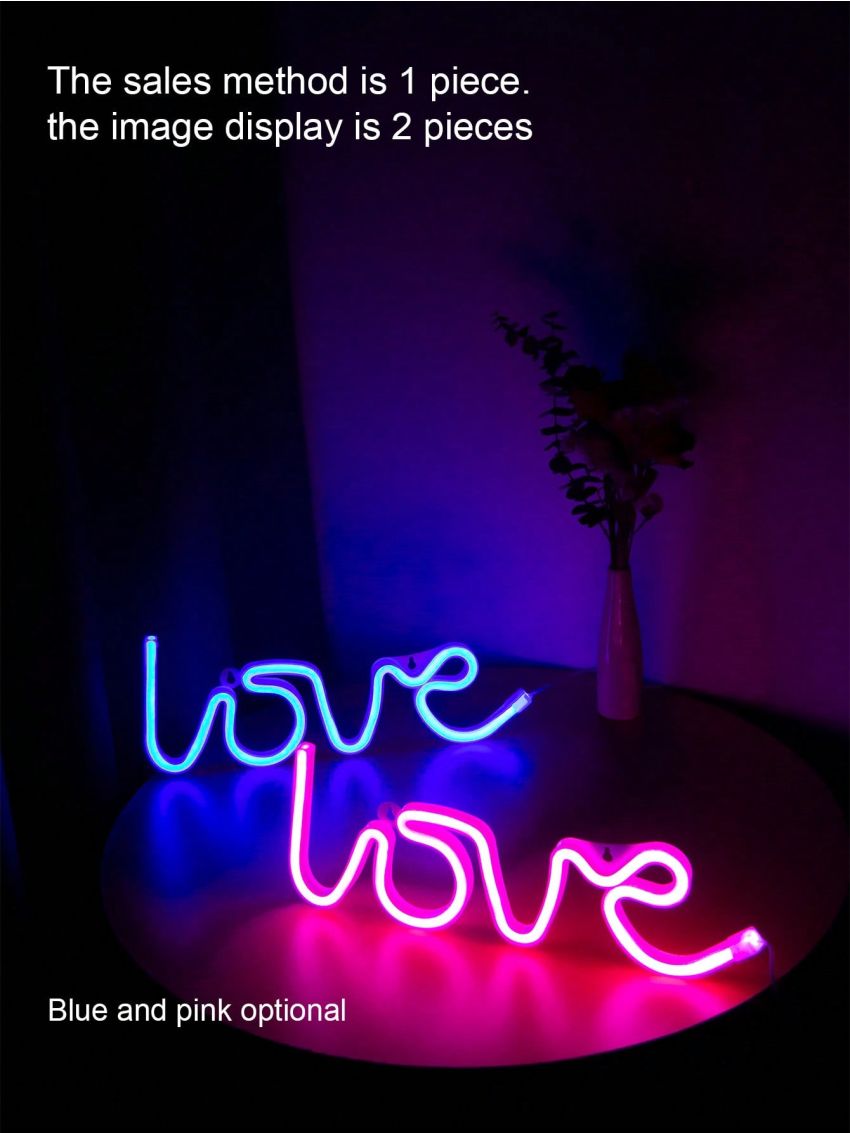 1pc Usb Or 3pcs Aa Battery Powered Led Neon Light With Love Shape, Suitable For Room Decoration And Marriage Proposal