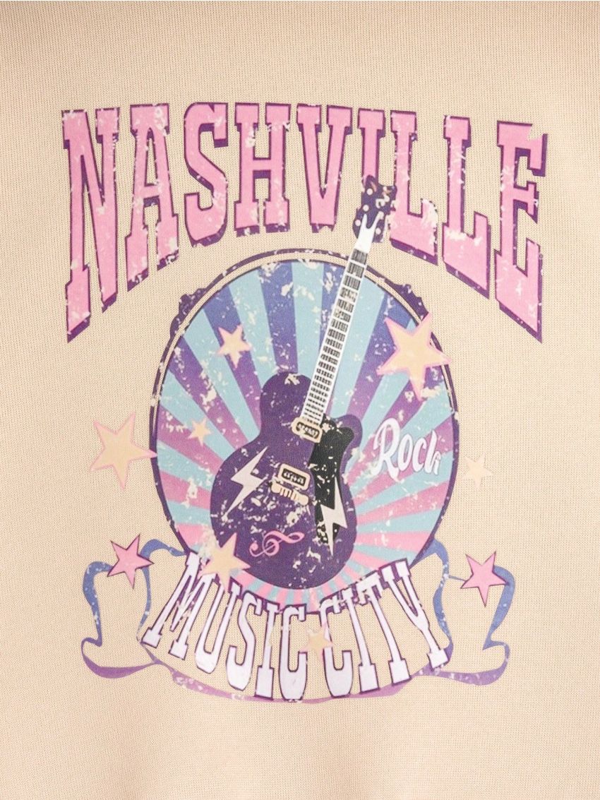 Girls' Casual And Comfortable Printed Pullover Sweatshirt For Autumn And Winter