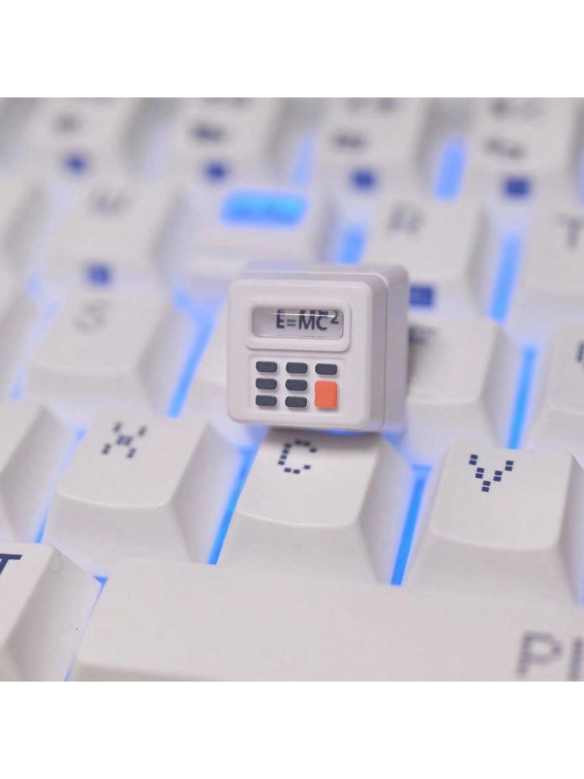1pc White Led-through, Scratch-resistant, Retro 3-in-1 K04 Personalized Classic Keycap For Mechanical Keyboard Esc Key Decor