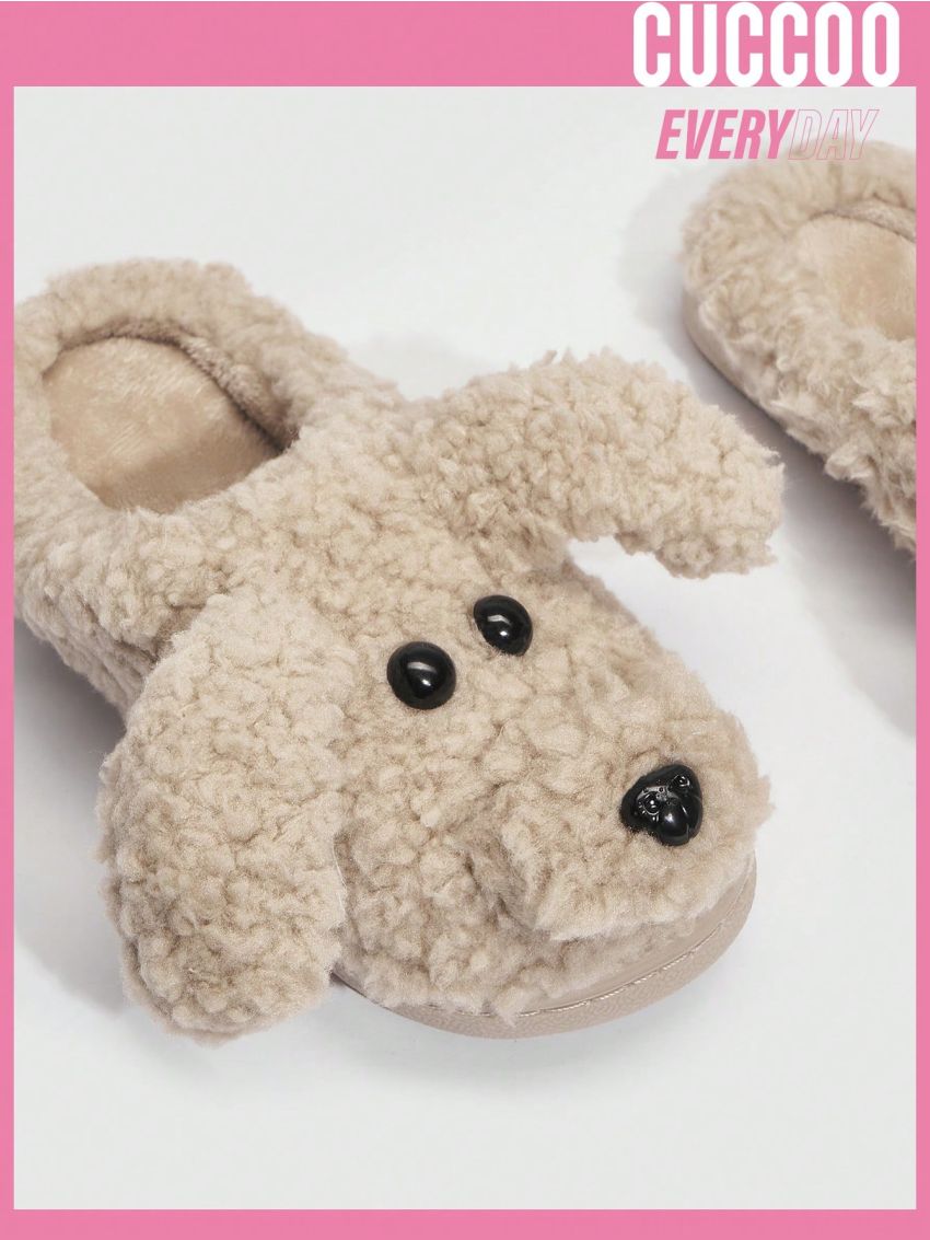 Cuccoo Everyday Collection Cartoon Dog Designed Winter Indoor Home Slippers