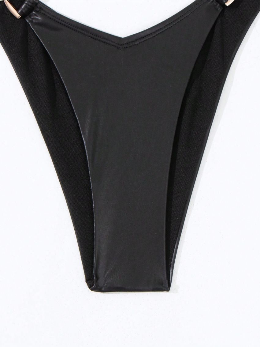 SHEIN Swim Basics Women'S Chain Decoration V-Waist Swimsuit Bottom