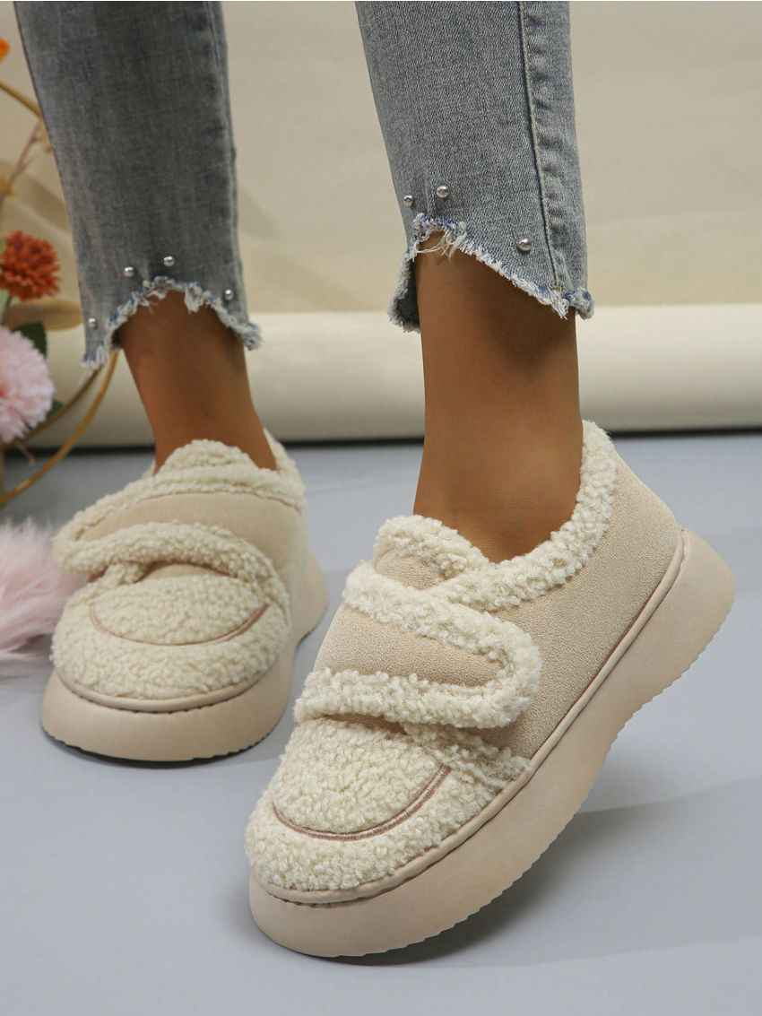 Women's Winter Fashionable Outdoor Warm Snow Boots With Thick Sole Anti-skid Home Slippers