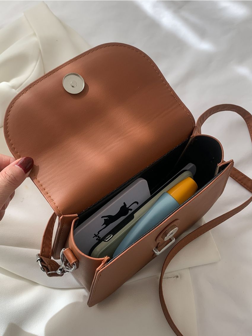 Mini Stitch Detail Flap Saddle Bag