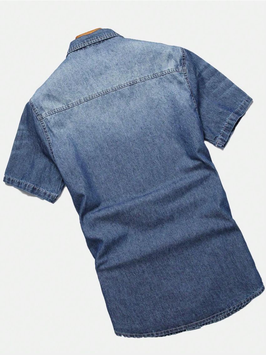 Teen Boy Distressed Washed Denim Shirt