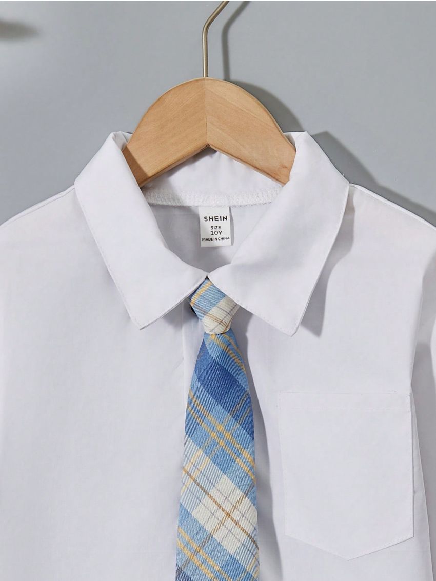 SHEIN Boys' (Big) Solid Color Shirt