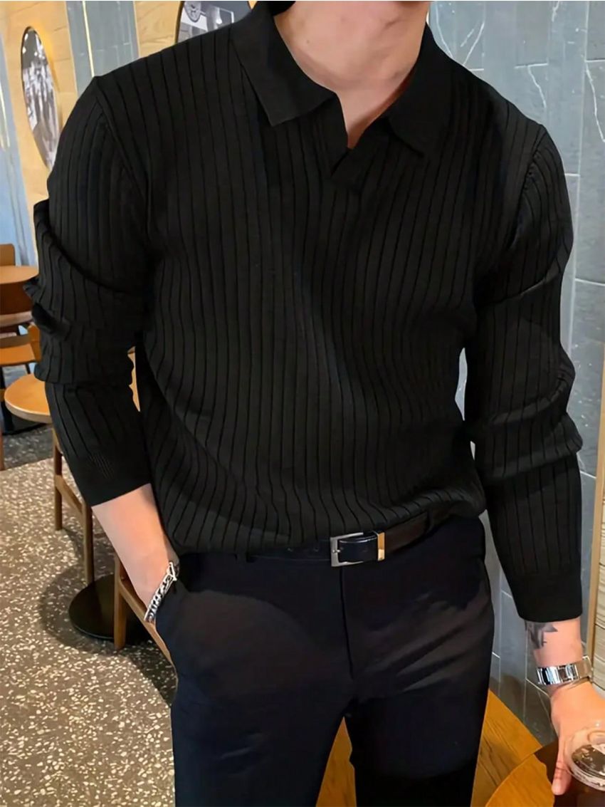 Men's Plus Size Solid Slim Fit Polo Shirt