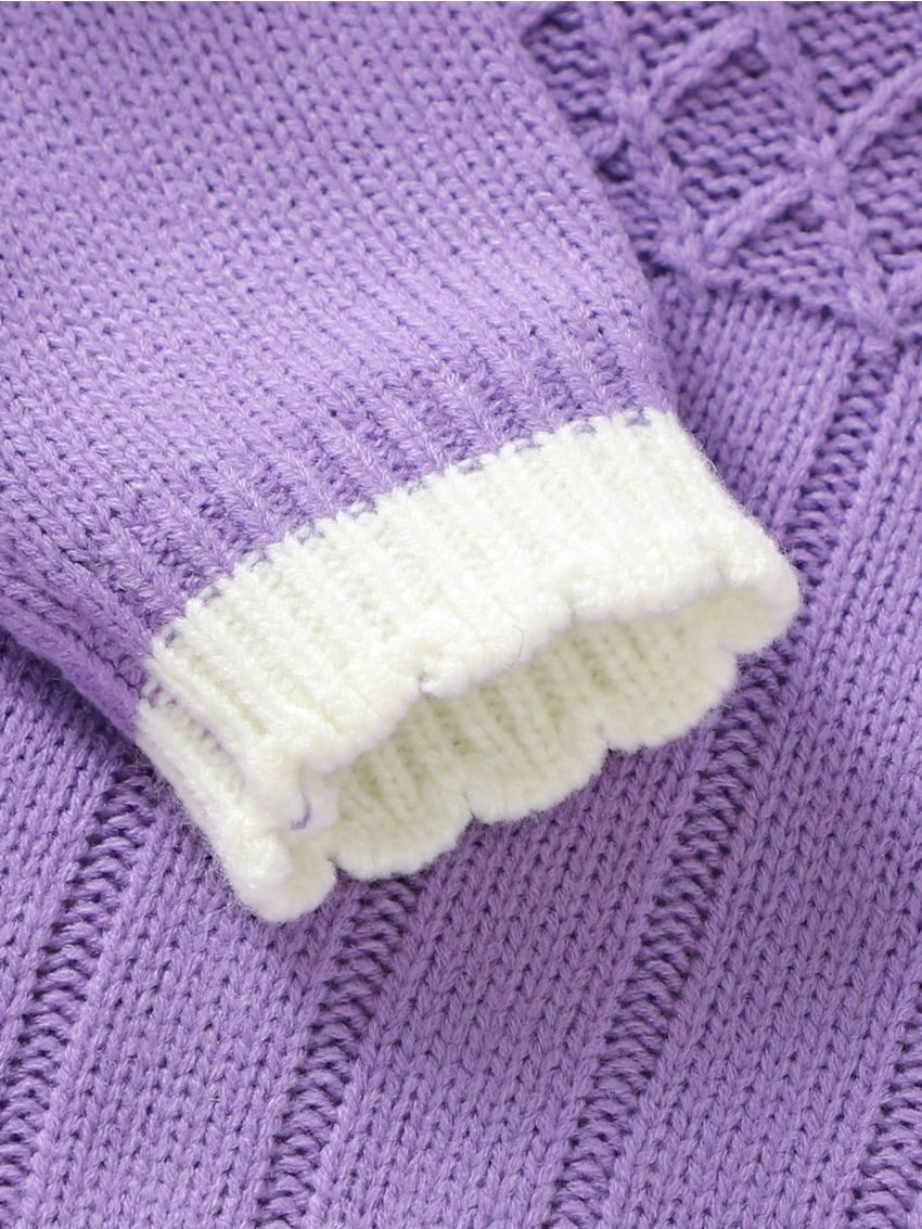 Baby Contrasting Edge Sweater Crawler Suit