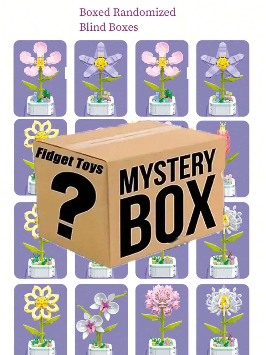 1pc Building Bricks Flower Blind Box, Suitable For Daily Play