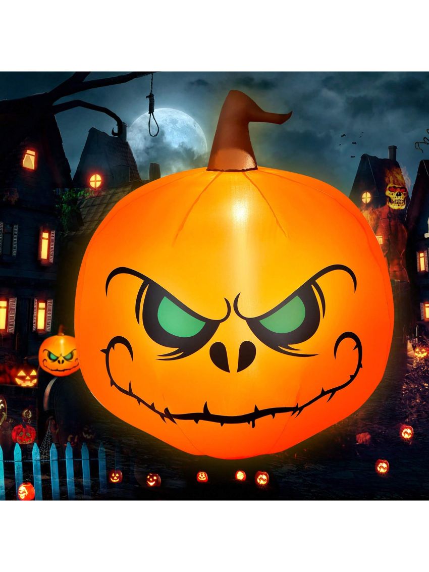 Costway 4 FT Halloween Inflatable Pumpkin Large Blow up with Build-in LED Light