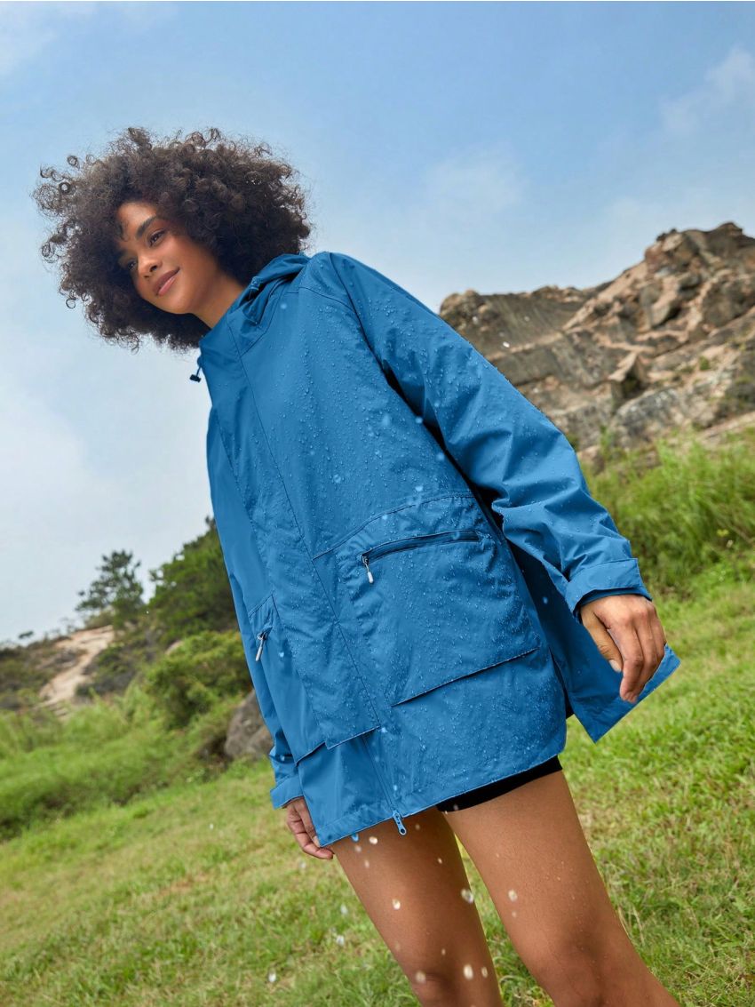 SHEIN In My Nature Women's Solid Color Hooded Jacket