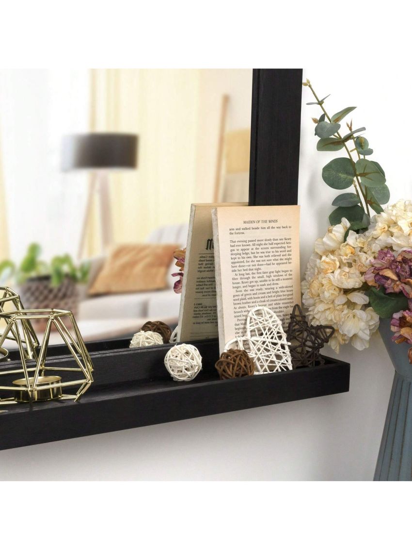 Wall Mirror with Shelf, 20 x 16 inch Farmhouse Decor Wall Mirror Hanging for Bathroom, Vanity, Bedroom, Entryway, Living Room