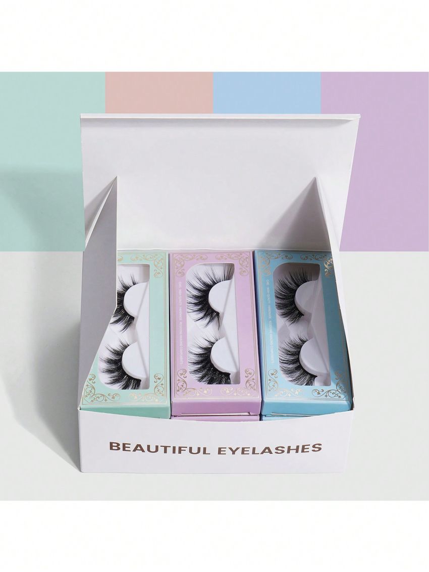 NUBILY 12 Pairs False Eyelashes Fluffy Volume Long Faux Mink Lashes Natural Look 4 Styles Wispy Fake Eyelashes Soft Reusable Eyelashes with Lashes Boxes (12 Pairs, 4 Styles)