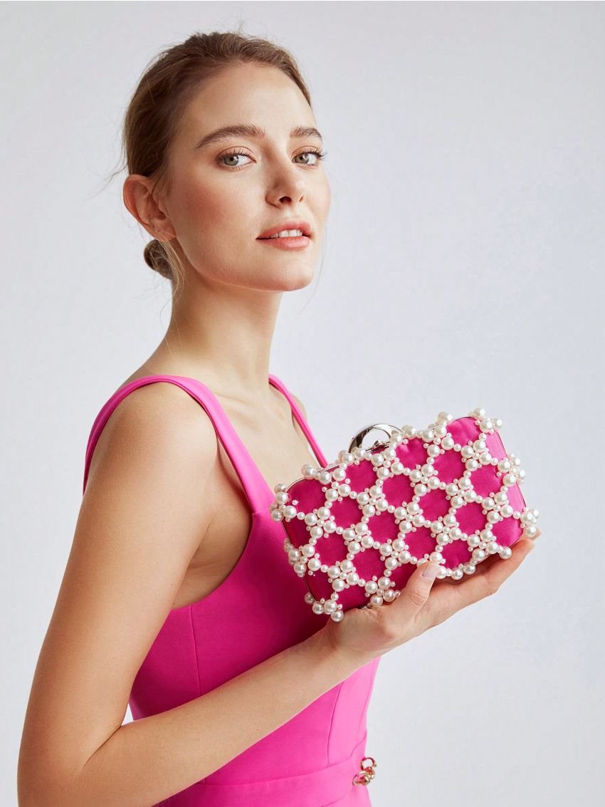 MOTF PREMIUM PEARL SATIN CLUTCH BAG