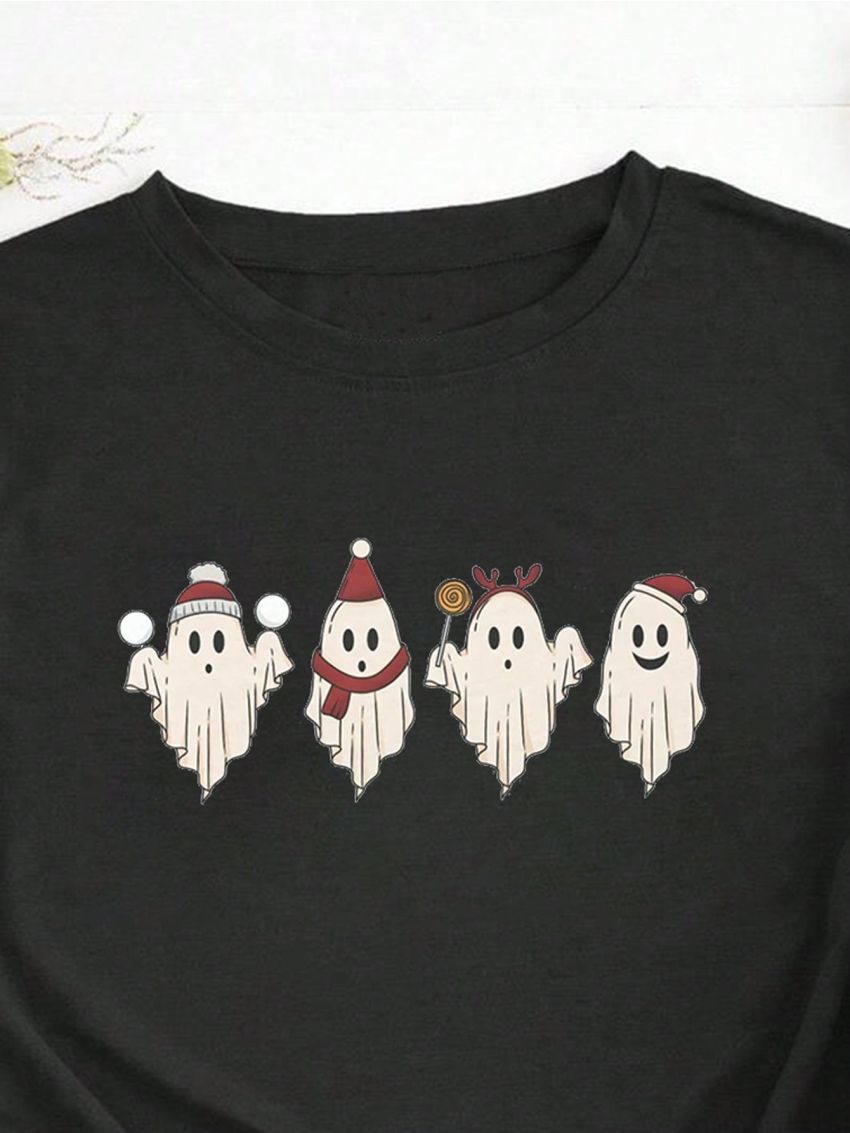 SHEIN LUNE Christmas Print Tee