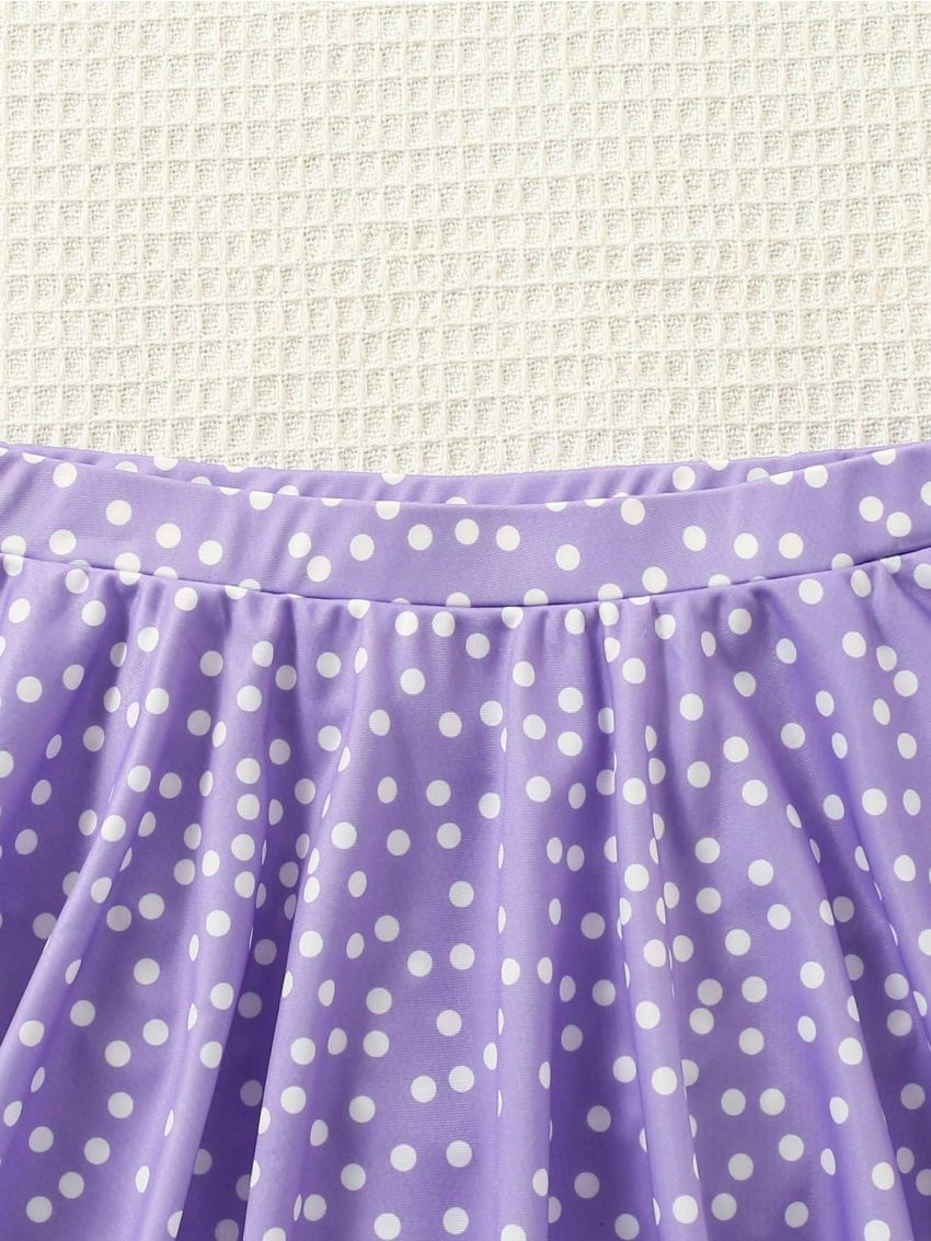 SHEIN Tween Girls' Casual Knitted Tankini Swimsuit Set For Spring/Summer