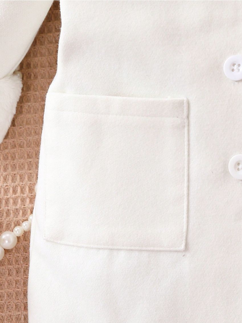 Baby Girl Bow Front Dual Pocket Overcoat