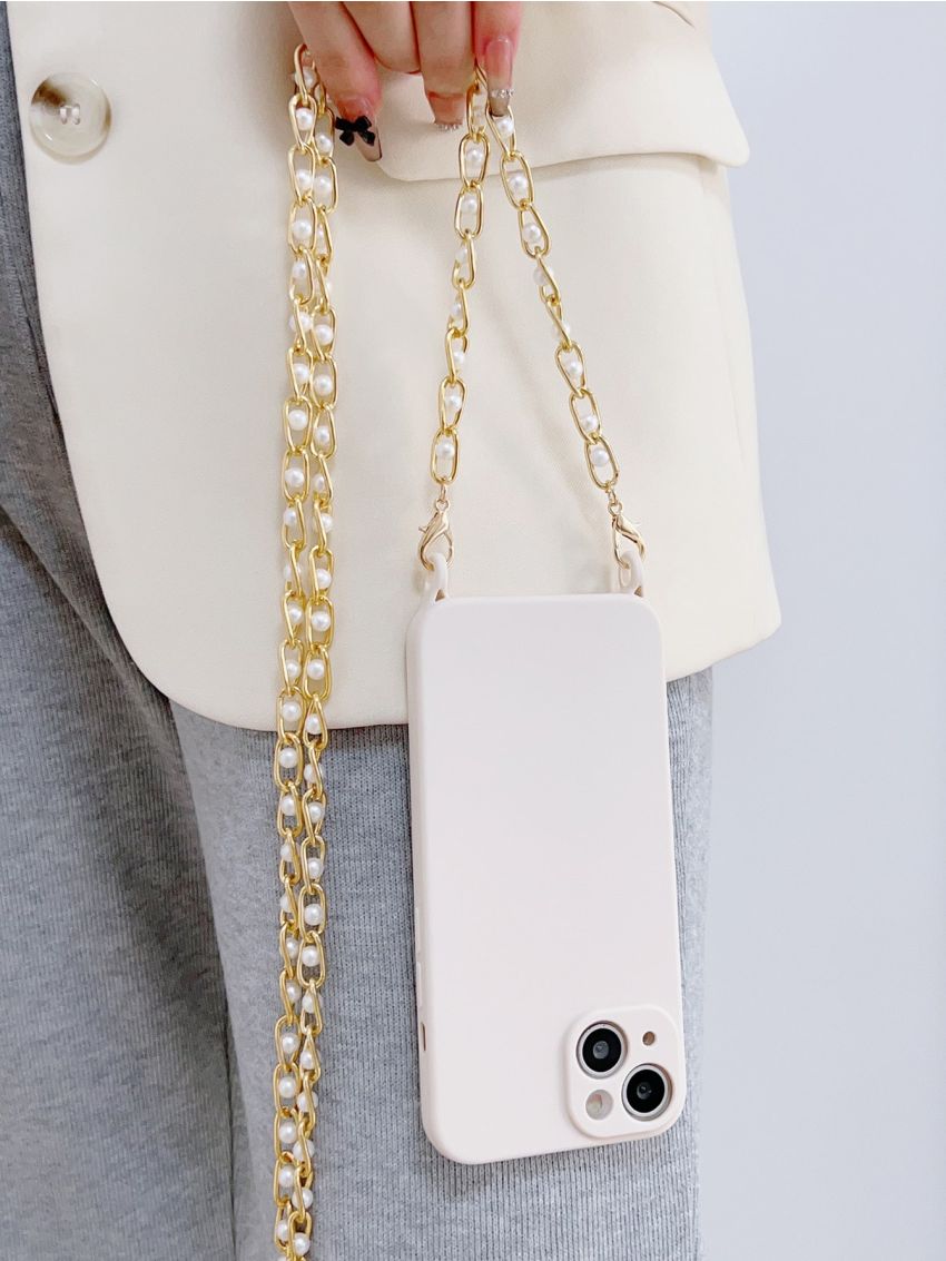 Plain Phone Case With Chain Lanyard