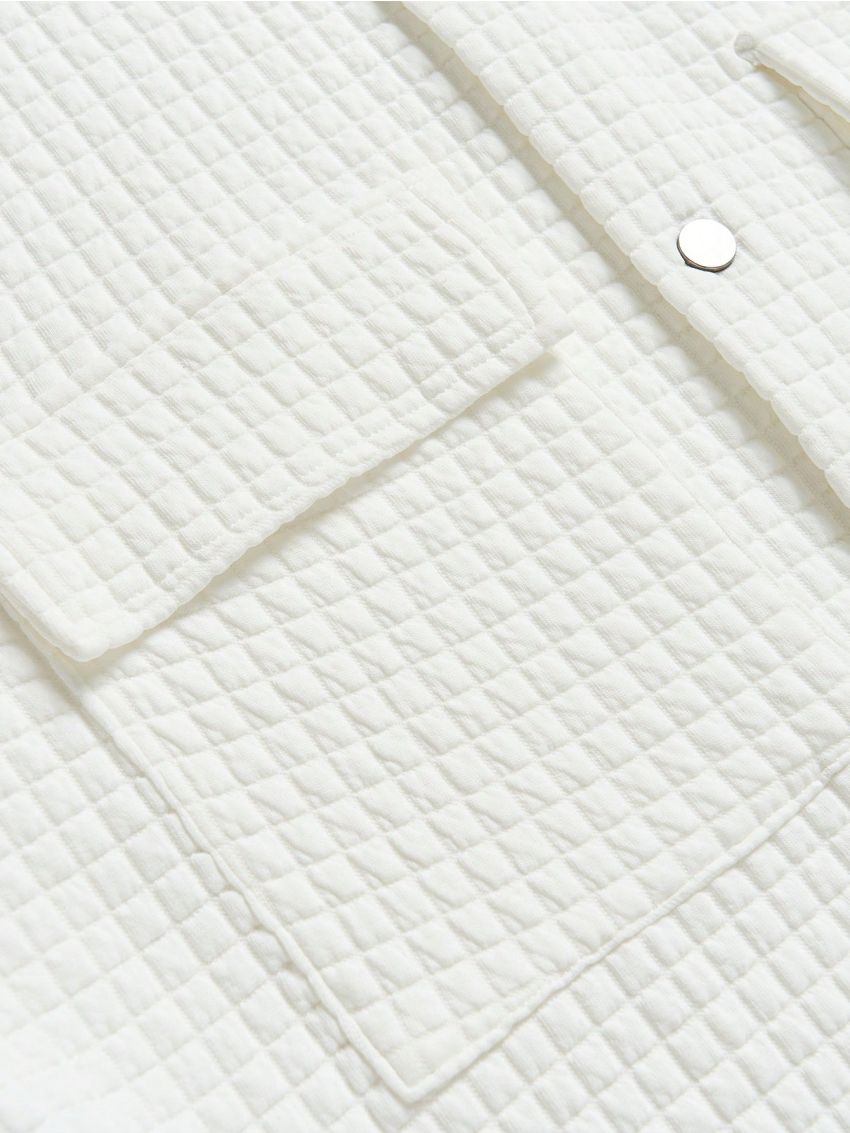 Manfinity Men Letter Graphic Flap Pocket Drop Shoulder Shacket