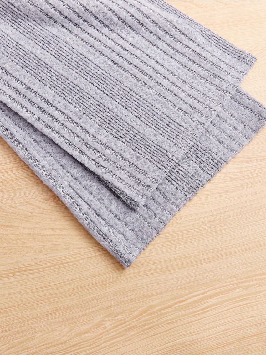 SHEIN Kids Nujoom Tween Girls Loose Knitted Wide Leg Multi-Piece Pants Trousers