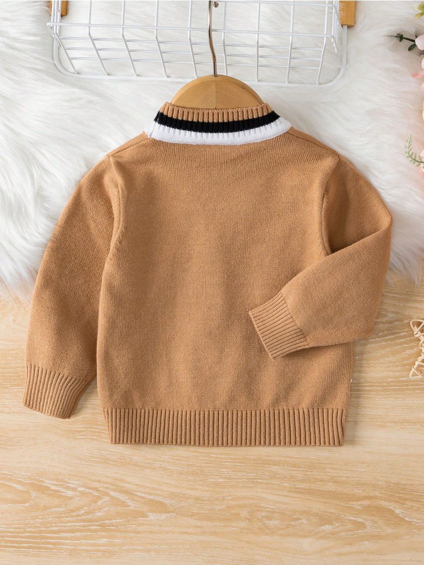 Baby Boys' Striped Cardigan With Button Front