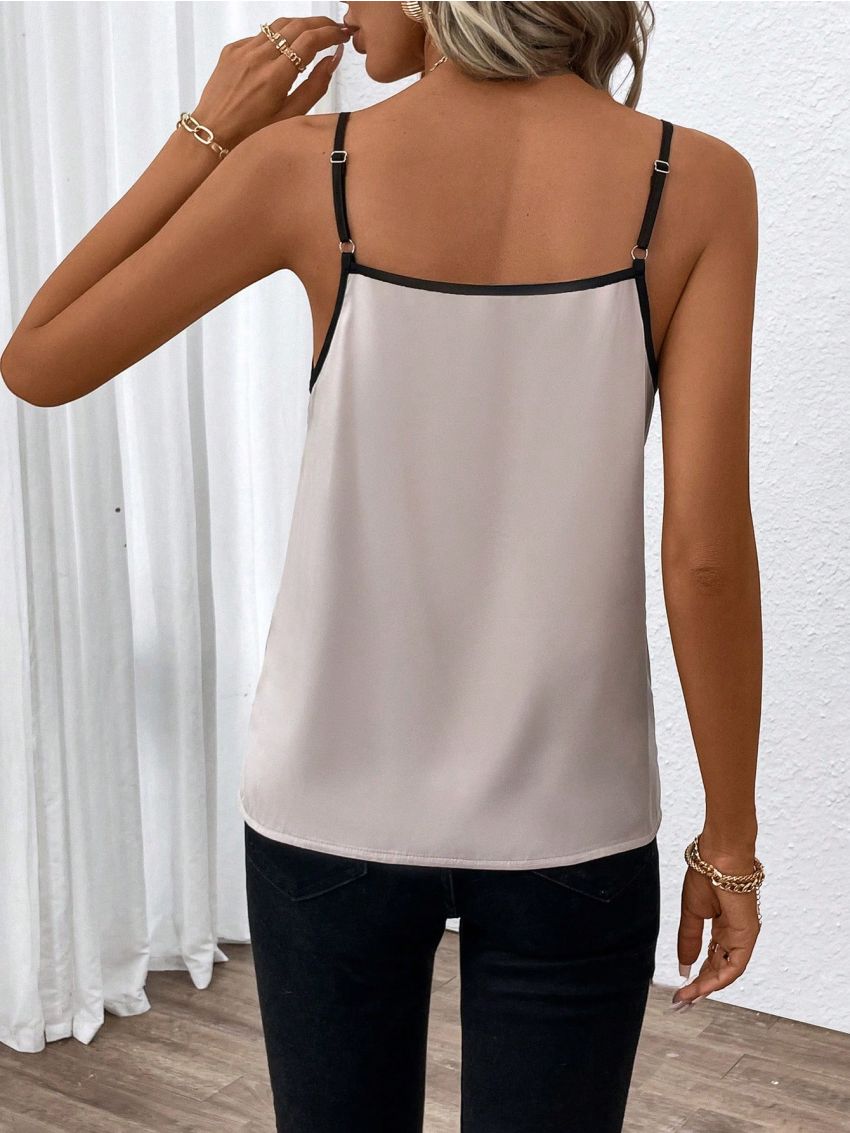 SHEIN Privé Contrast Trim Cami Top