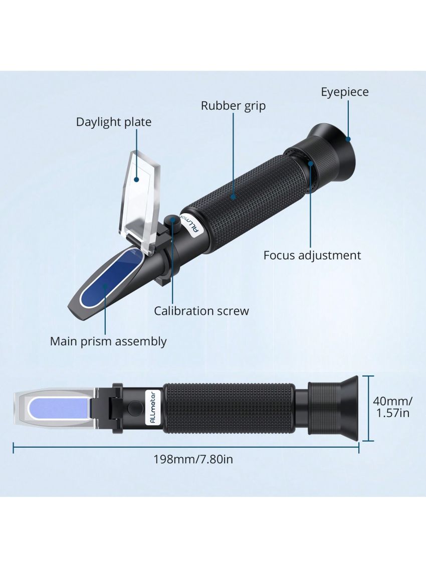 Salinity Refractometer for Aquarium Salinity Tester with ATC and Dual Scale 0-100‰ & 1.000-1.070 Specific Gravity Saltwater Tester for Seawater Pool Fish Tank