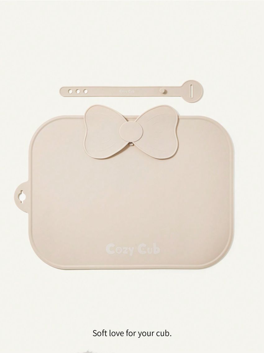Cozy Cub Baby Cartoon Silicone Placemat, Waterproof, Oil-proof, Foldable With Heat Insulation And Strap