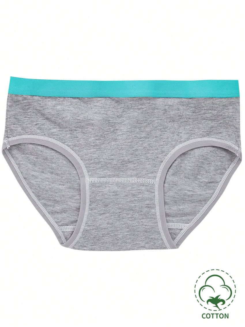 6pcs/Set Color-Blocked Triangle Panties For Tween Girls