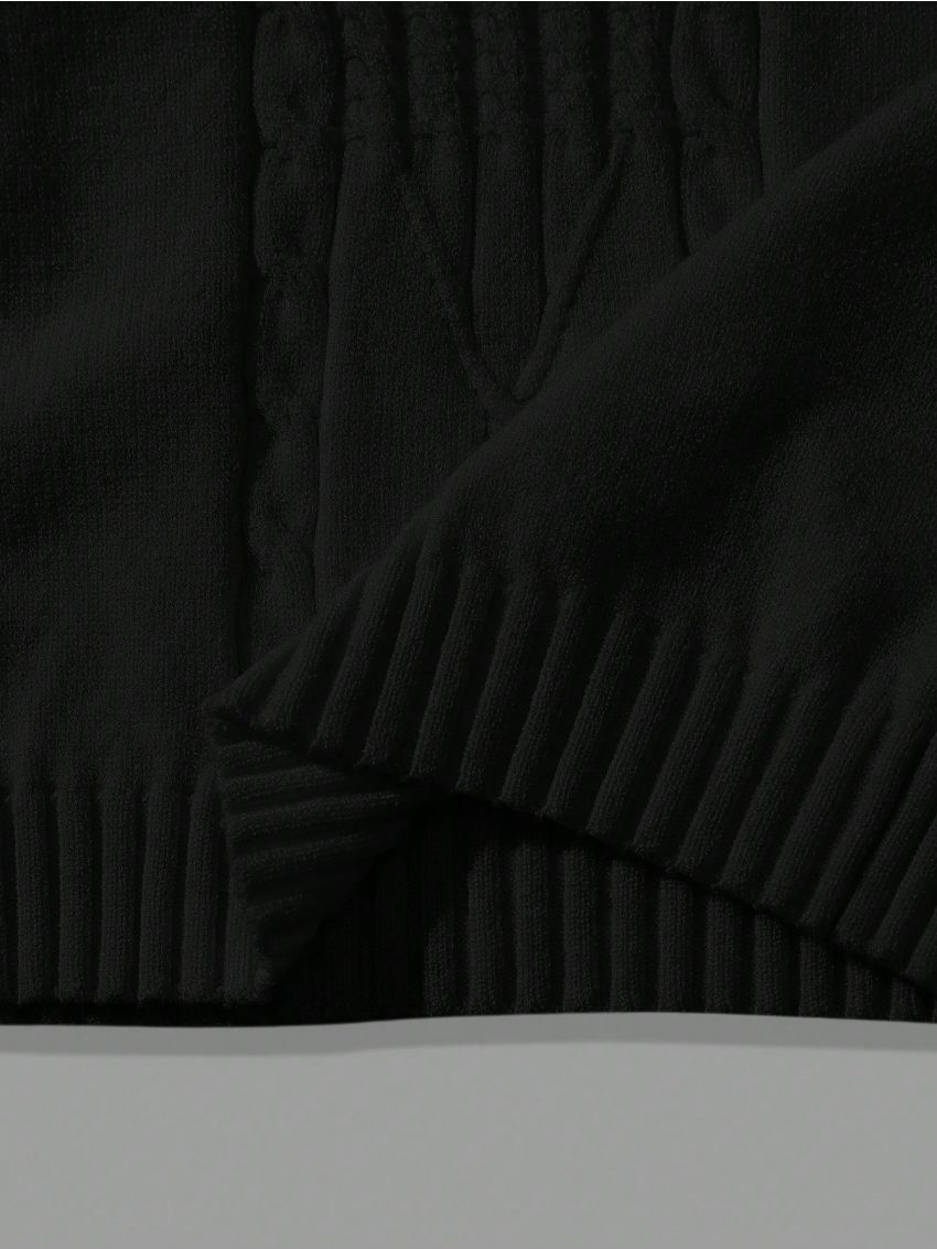 SHEIN Toddler Boys' Long Sleeve Turtleneck Sweater