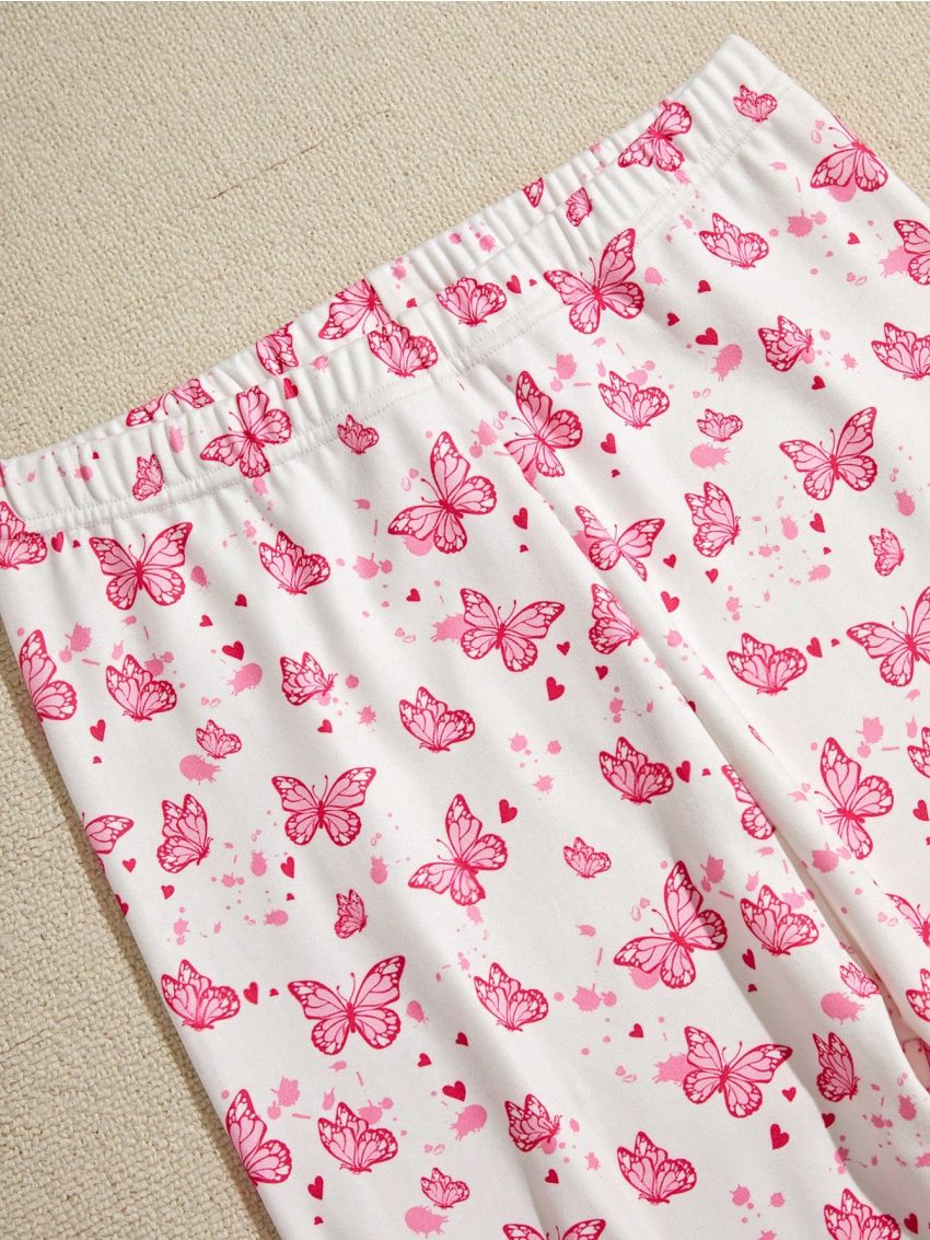 Butterfly Print Thermal Underwear Set