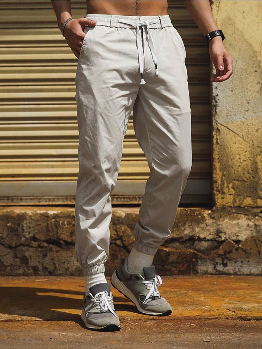 Manfinity Homme Men's Drawstring Waist Long Pants