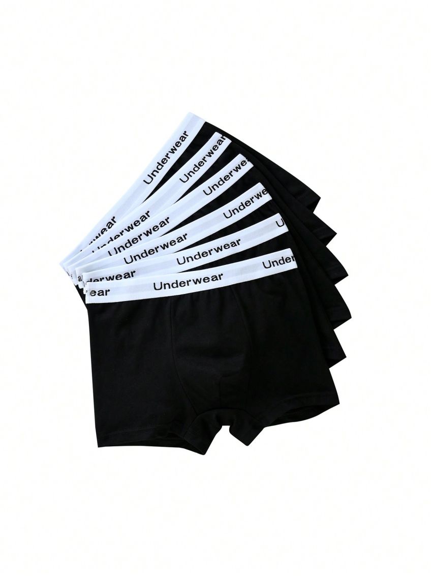 Tween Boy 6pack Contrast Letter Tape Boxer Brief